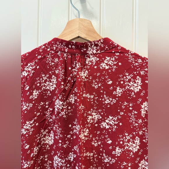 Uniqlo Floral Print Shirt Dress in Red - Picture 7 of 7